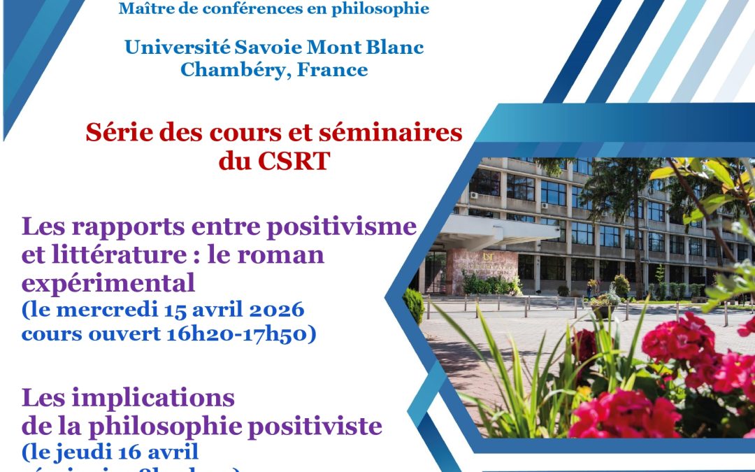 Aurélien DEMARS, Série des cours et séminaires du CSRT